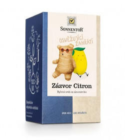 BIO bylinný čaj, Sonnentor Zázvor Citron, porcovaný, 18 sáčků