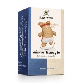 BIO bylinný čaj, Sonnentor Zázvor Energie, porcovaný, 18 sáčků