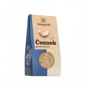 BIO koření, Sonnentor Česnek granulovaný, Allium sativum, krabička, 40 g
