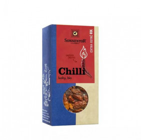 BIO koření, Sonnentor Chilli lusky celé, extra ostré, Capsicum frutescens, krabička, 25 g