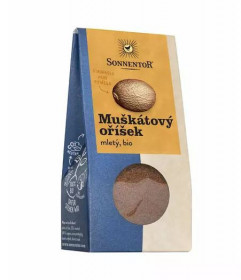 BIO koření, Sonnentor Muškátový oříšek mletý, Myristica fragrans, krabička, 30 g