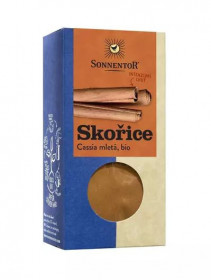 BIO koření, Sonnentor Skořice Cassia mletá, Cinnamomum cassia, krabička, 40 g