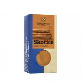 BIO koření, Sonnentor Skořice Cejlon mletá, Cinnamomum zeylanicum, krabička, 40 g