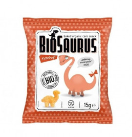 Bio kukuřičné křupky BIOSAURUS s kečupem, 15 g