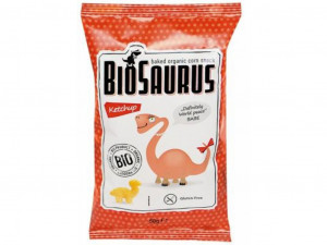 Bio kukuřičné křupky BIOSAURUS s kečupem, 50 g