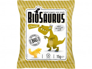 Bio kukuřičné křupky BIOSAURUS se sýrem, 15 g