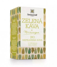 BIO nepražená káva, Sonnentor Zelená káva z Nikaragui, porcovaná, 18 sáčků