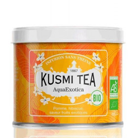 Bio organický ovocný čaj, Kusmi AquaExotica, plechová dóza, sypaný, 100 g
