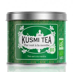Bio organický zelený čaj, Kusmi Spearmint, plechová dóza, sypaný, 100 g