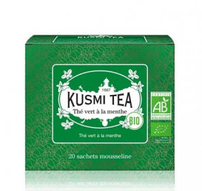 Bio organický zelený čaj, Kusmi Spearmint, porcovaný, 20 sáčků