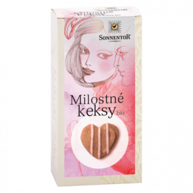 BIO špaldové keksy s jahodami, Sonnentor Milostné keksy, krabička, 125 g