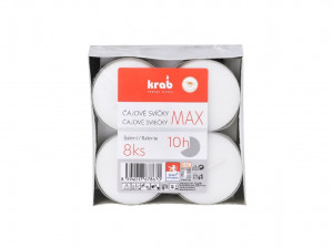 Čajové svíčky MAX Krab, v plechovém kalíšku, balení 8 ks