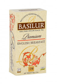 Černý čaj, Basilur Premium English Breakfast, porcovaný bez přebalu, 25 sáčků