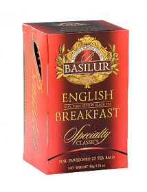 Černý čaj, Basilur Specialty English Breakfast, porcovaný s přebalem, 25 sáčků
