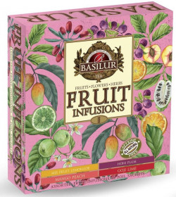 Dárková kolekce čajů, Basilur Fruit Infusions Assorted Vol. 2, papírová kazeta, porcovaný, 40 sáčků