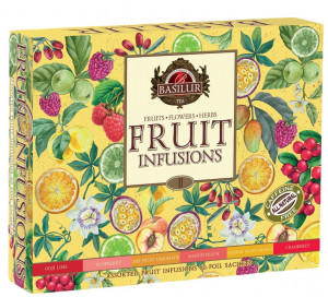 Dárková kolekce čajů, Basilur Fruit Infusions Assorted Vol. 3, papírová kazeta, porcovaný, 60 sáčků