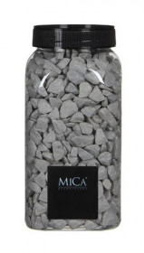 Dekorační drť v dóze, Mica, 650 ml, světle šedá
