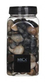 Dekorační kameny v dóze, Mica, 650 ml, velikost 20 - 30 mm, hnědé