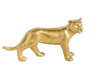 Dekorativní figurka jaguár KOLIBRI, výška 8 cm, zlatá