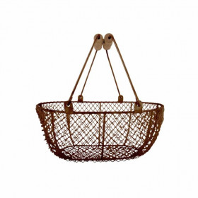 Drátěný oválný koš Esschert Design, 41 cm, hnědý