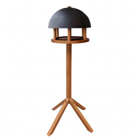 Dřevěné kulaté krmítko pro ptáky na noze, Esschert Design, černá kopule