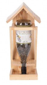 Dřevěné stojací krmítko pro ptáky na lahve, Esschert Design WINE, přírodní