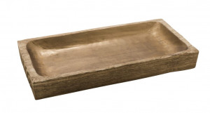 Dřevěný podnos, hranatý, rozměr 47 x 23 cm, hnědo - zlatý