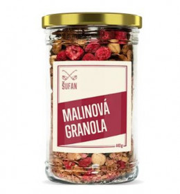 Granola, Šufan Malinová granola, skleněná dóza, 440 g
