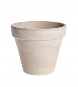 Hliněný květináč Mica STAN, průměr 17.5 cm, krémový