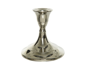 Hliníkový svícen na noze, průměr 9 cm, výška 9.5 cm, stříbrná