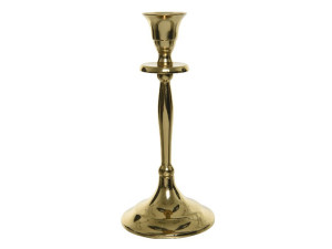 Hliníkový svícen na noze, průměr 9cm, výška 20cm, zlatá