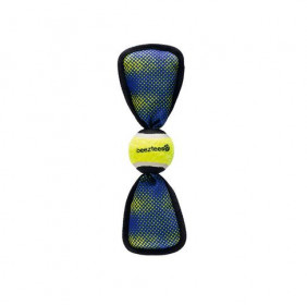 Hračka pro psy, tenisák s křídly, modro - žlutá, 30 cm