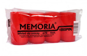 Hřbitovní náplň 4 ks, svíčka, 70 g, červená