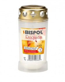 Hřbitovní svíčka s víčkem, 140 g, bílá, doba hoření 48 hod.