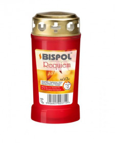 Hřbitovní svíčka s víčkem, 140 g, červená, doba hoření 48 hod.