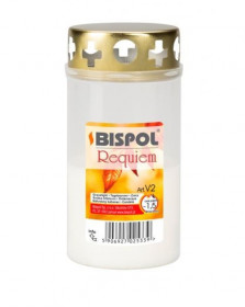 Hřbitovní svíčka s víčkem, 90 g, bílá, doba hoření 36 hod.