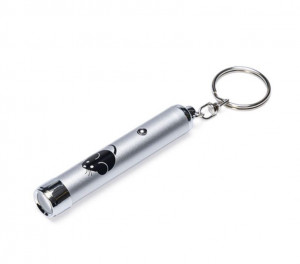 Kapesní laser LED, stříbrný, 8 cm