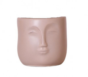 Keramický obal Kolibri Zen, průměr 9 cm, motiv hlavy, béžový