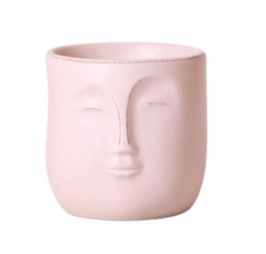 Keramický obal Kolibri Zen, průměr 9 cm, motiv hlavy, růžový