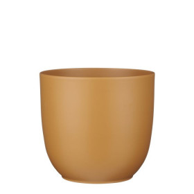 Keramický obal na květináč Mica TUSCA, průměr 31 cm, světle hnědý mat