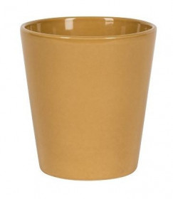 Keramický obal na květináč NDT COPENHAGEN, glazovaný, průměr 13 cm, okrový