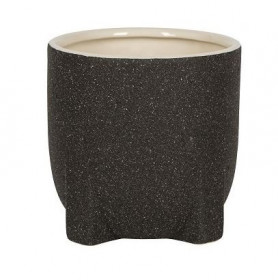 Keramický obal na květináč NDT PERTH, glazovaný, průměr 13 cm, černý