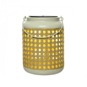 Kovová LED lucerna na baterie, Lumineo, rozměr 12 x 17 cm, žluto - bílá