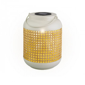 Kovová LED lucerna na baterie, Lumineo, rozměr 20 x 27 cm, žluto - bílá