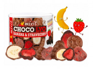 Křupavé banány a jahody v čokoládě, Mixit, 150 g