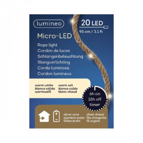 LED světýlka na laně, Lumineo MICRO-LED, délka 95 cm, teplá bílá