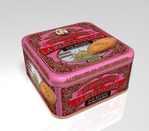 Máslové sušenky velké, La Mére Poulard Pure butter large, plechová krabička, 250 g
