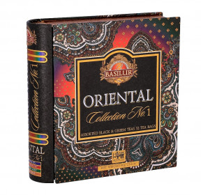 Mix čajů, Basilur Book Orient Assorted I, plechová dóza, porcovaný, 32 sáčků