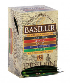 Mix čajů, Basilur Island of Teas Assorted, porcovaný s přebalem, 25 sáčků