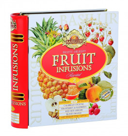 Mix ovocných čajů, Basilur Book Fruity Delight, plechová dóza, porcovaný, 32 sáčků